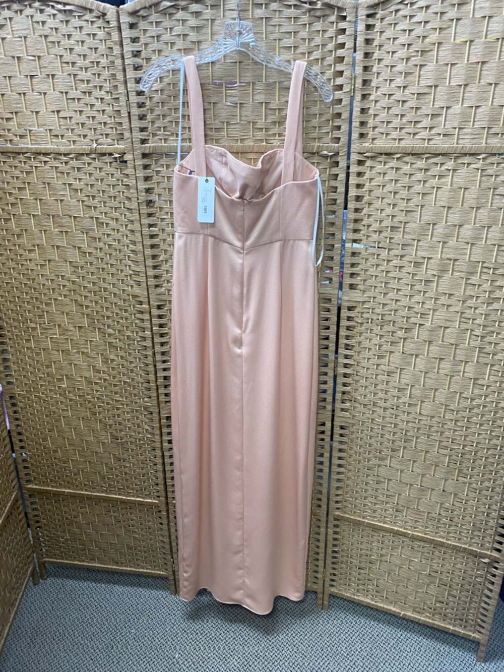 Jenny Yoo Peach Bellini Satin bridesmaid distress - Picture 2 of 11